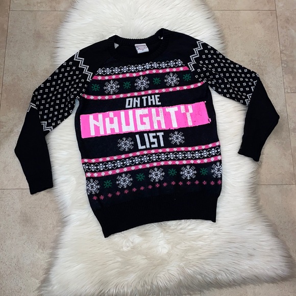 Holiday Sweater Other - Holiday Sweater “On The Nice/Naughty List” Ugly Christmas Sequin Sweater